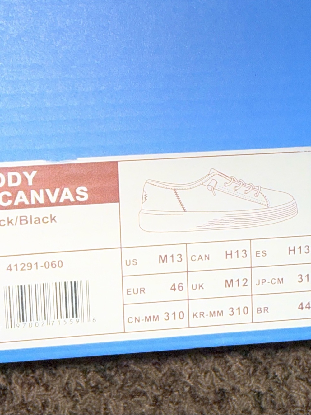 Hey Dude Cody M Canvas Shoes Mens 13 Black Casual Comfort Sneakers New - Picture 7 of 7